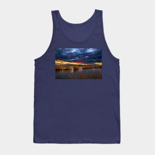 Sunset at the marshlands of Aliakmonas river Tank Top